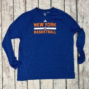New York Knicks Climalite Adidas NBA Basketball Mens Long Sleeve Shirt